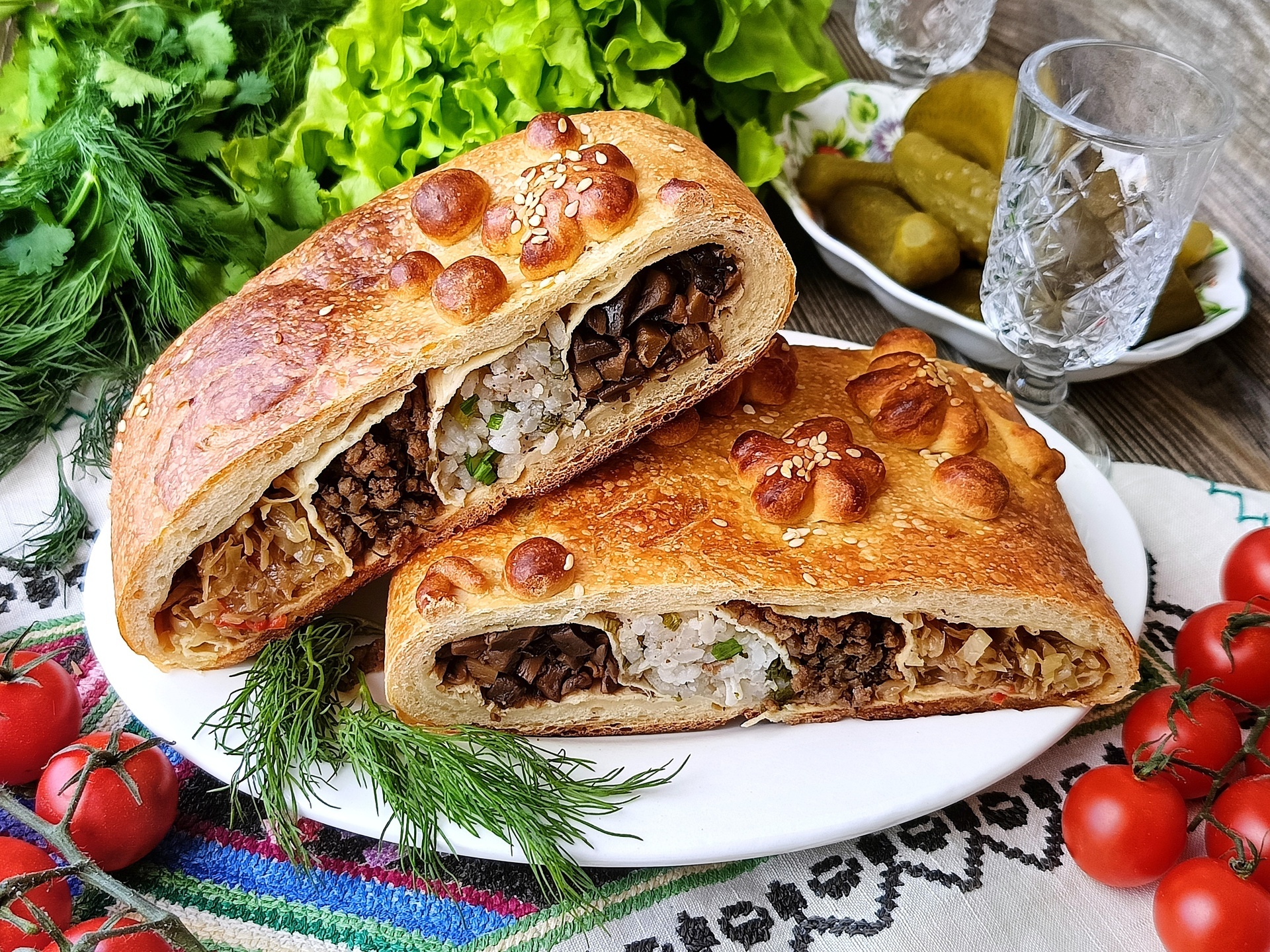 Кулебяка "на четыре угла"